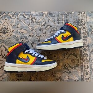 Nike High-Top Sneakers in Yellow, Navy, and Red